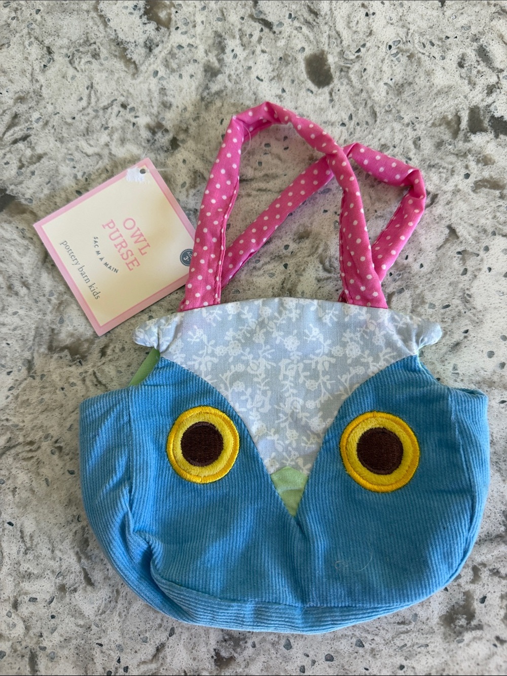 NWT Pottery Barn Kids Pink & Blue Owl Purse